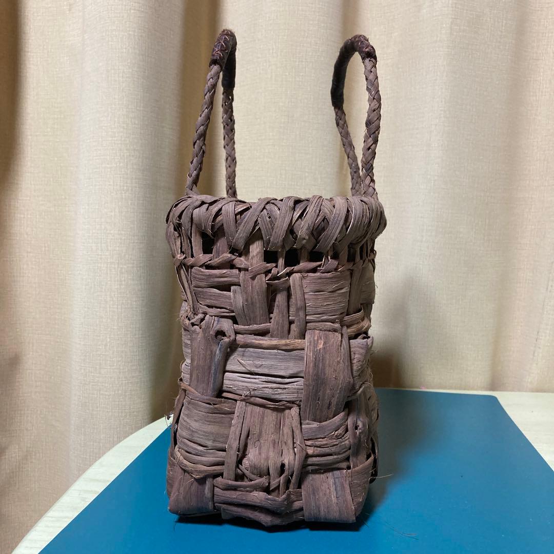 山葡萄カゴバッグ（国産） 内布、持ち手革カバー付 手作り