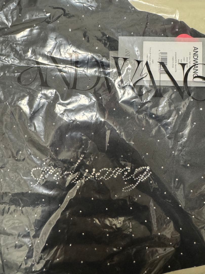 andwang AND bijou high neck tops ブラック