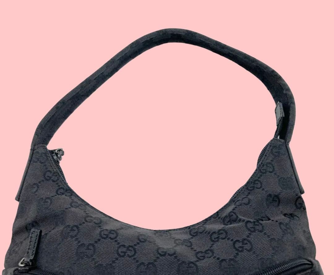 GUCCI0013386ワンショルダーバ ッググGGキャンバスブラック