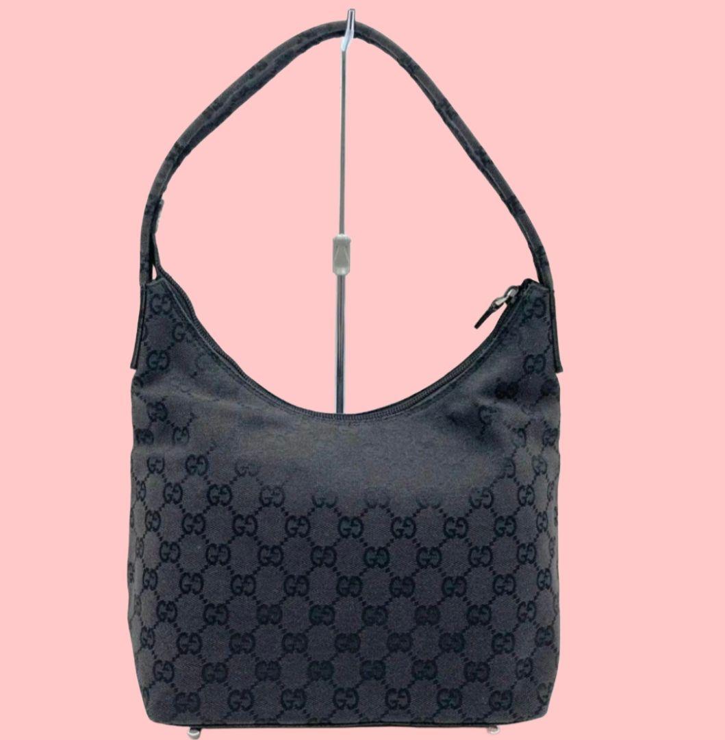 GUCCI0013386ワンショルダーバ ッググGGキャンバスブラック