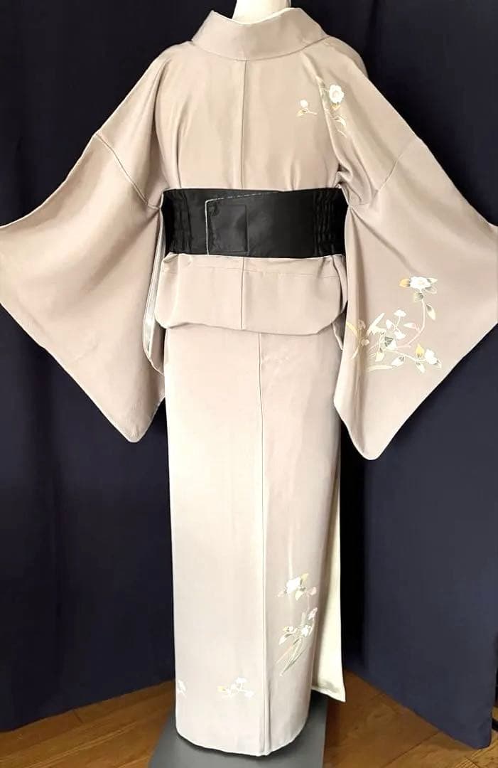 【訪問着】京加賀友禅　松本健一　優美な手描き友禅　亜麻色　＋　身幅直し