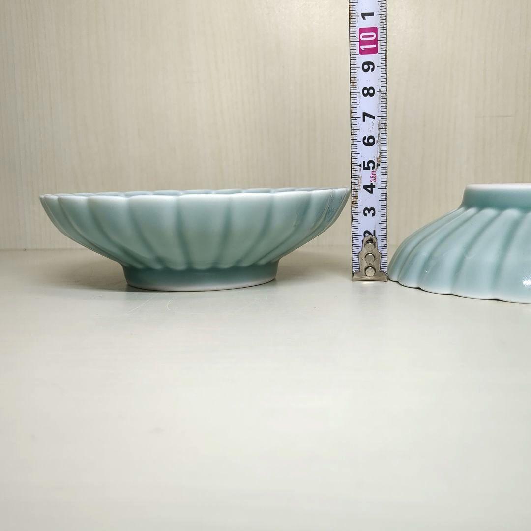 深川製磁　宮内庁御用達　青磁　菊割小付揃　５個　菊割鉢　深皿