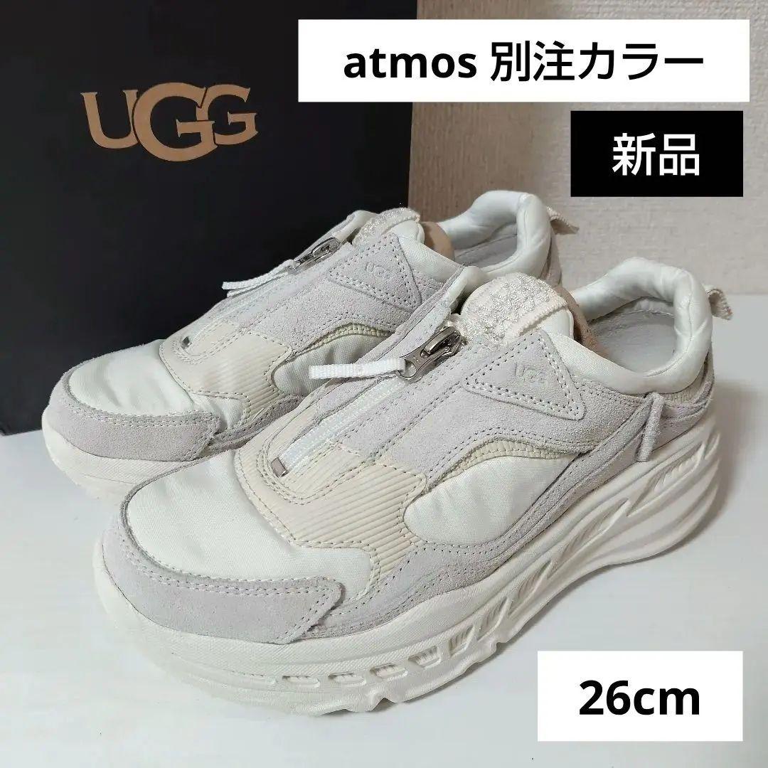 新品 UGG スニーカー 26cm 白 厚底 ファスナー zip