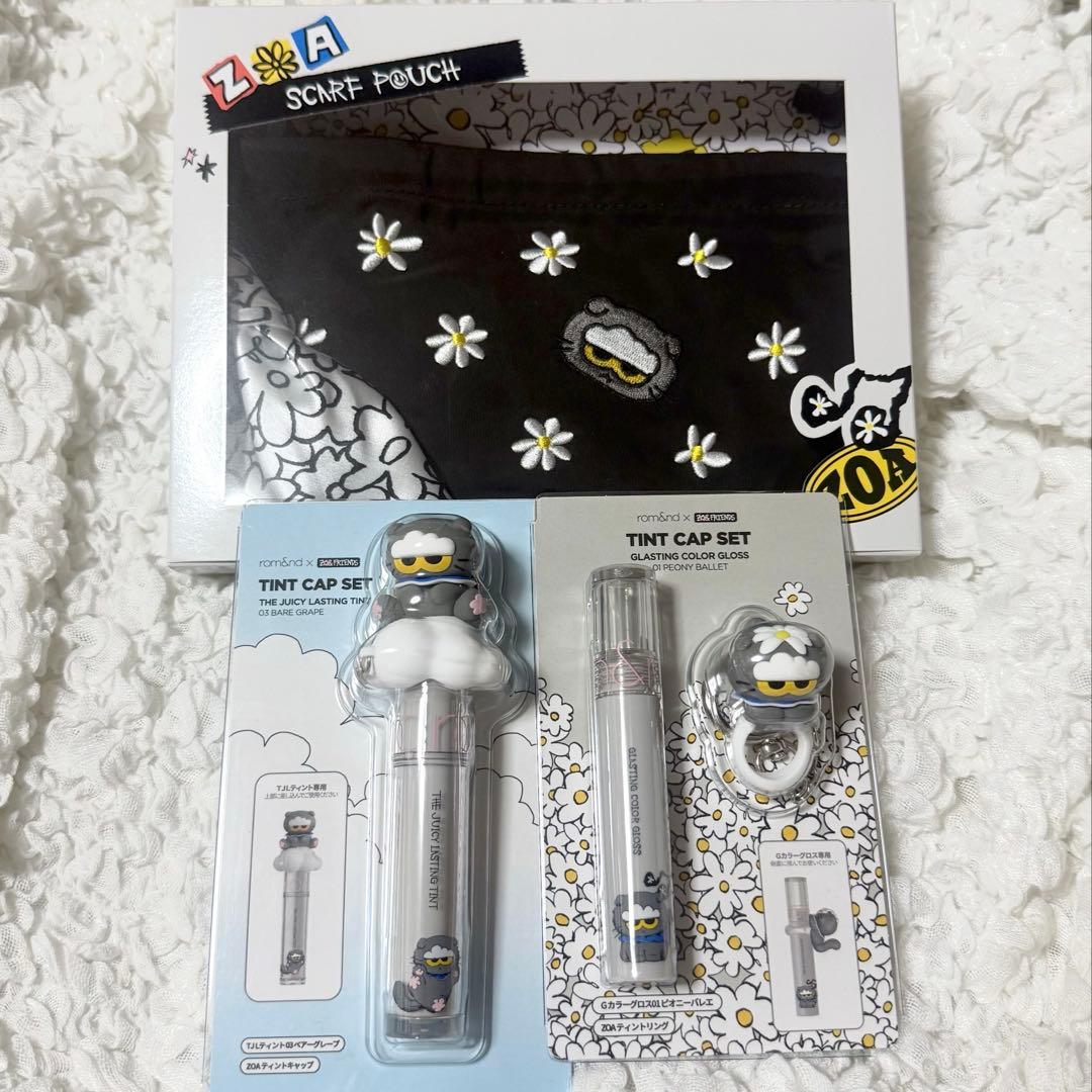 rom&nd × ZO&FRIENDS ポーチ ティント グロス 3点セット