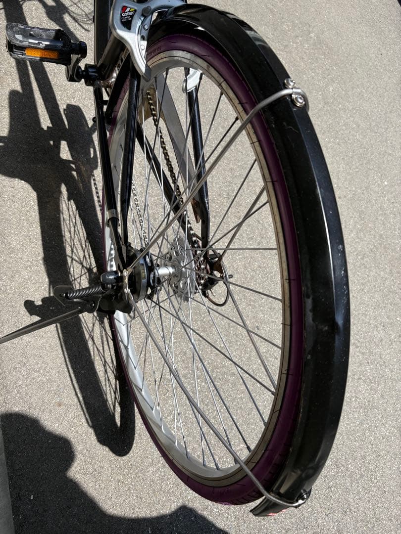 新品タイヤ&サドル　 クロスバイク　BK×purple