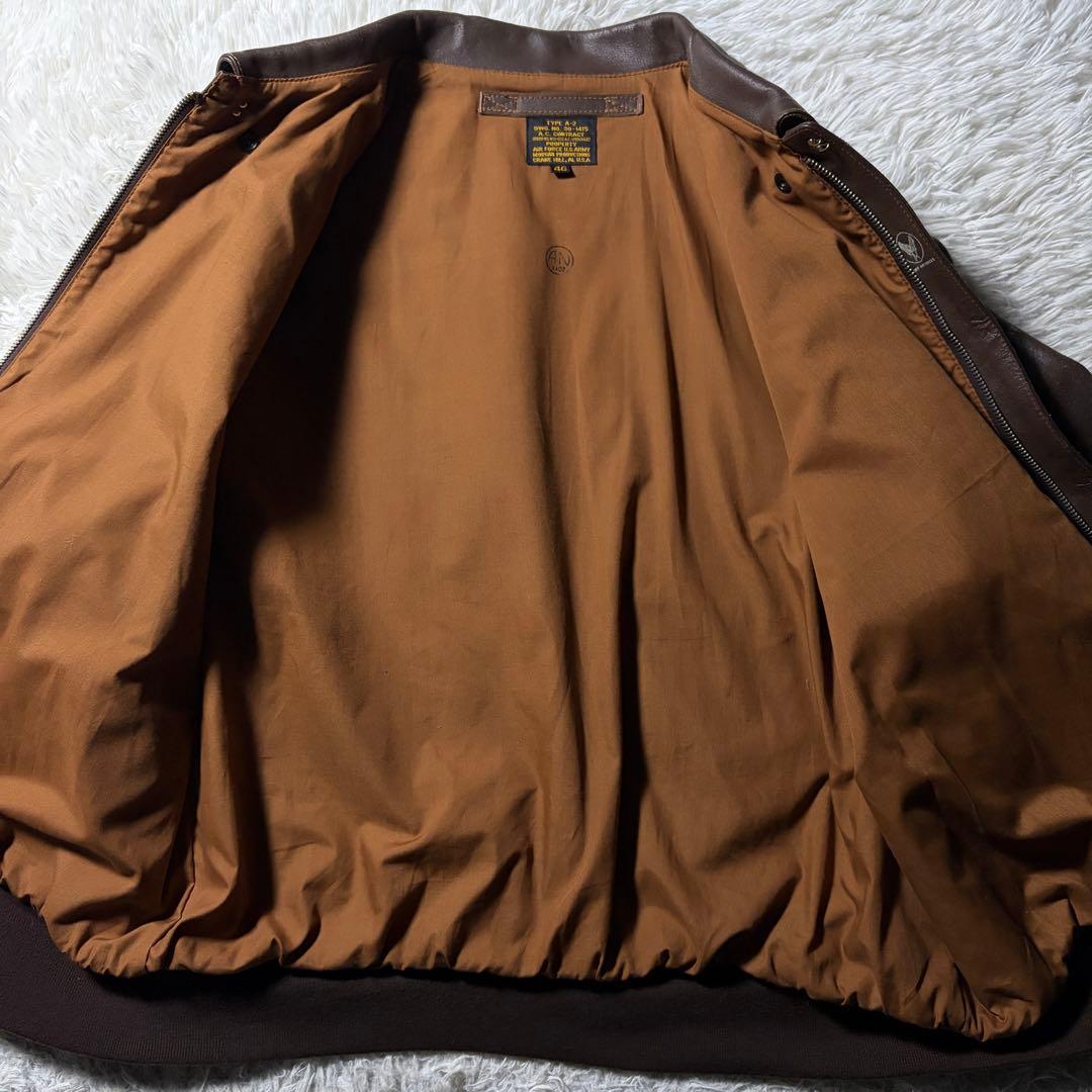 【雰囲気抜群】MORGAN フライトジャケット　A-2 本革　ブラウン　46