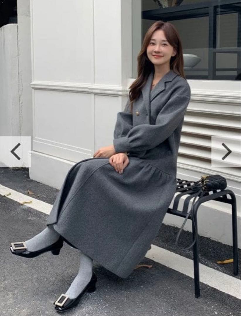 BIRTHDAY BASH グレー コールドダブルボタン ドレスコート M