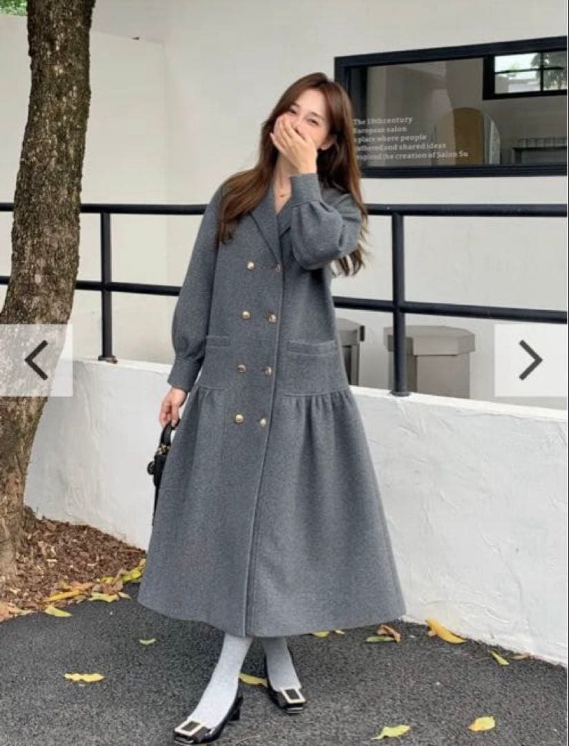 BIRTHDAY BASH グレー コールドダブルボタン ドレスコート M