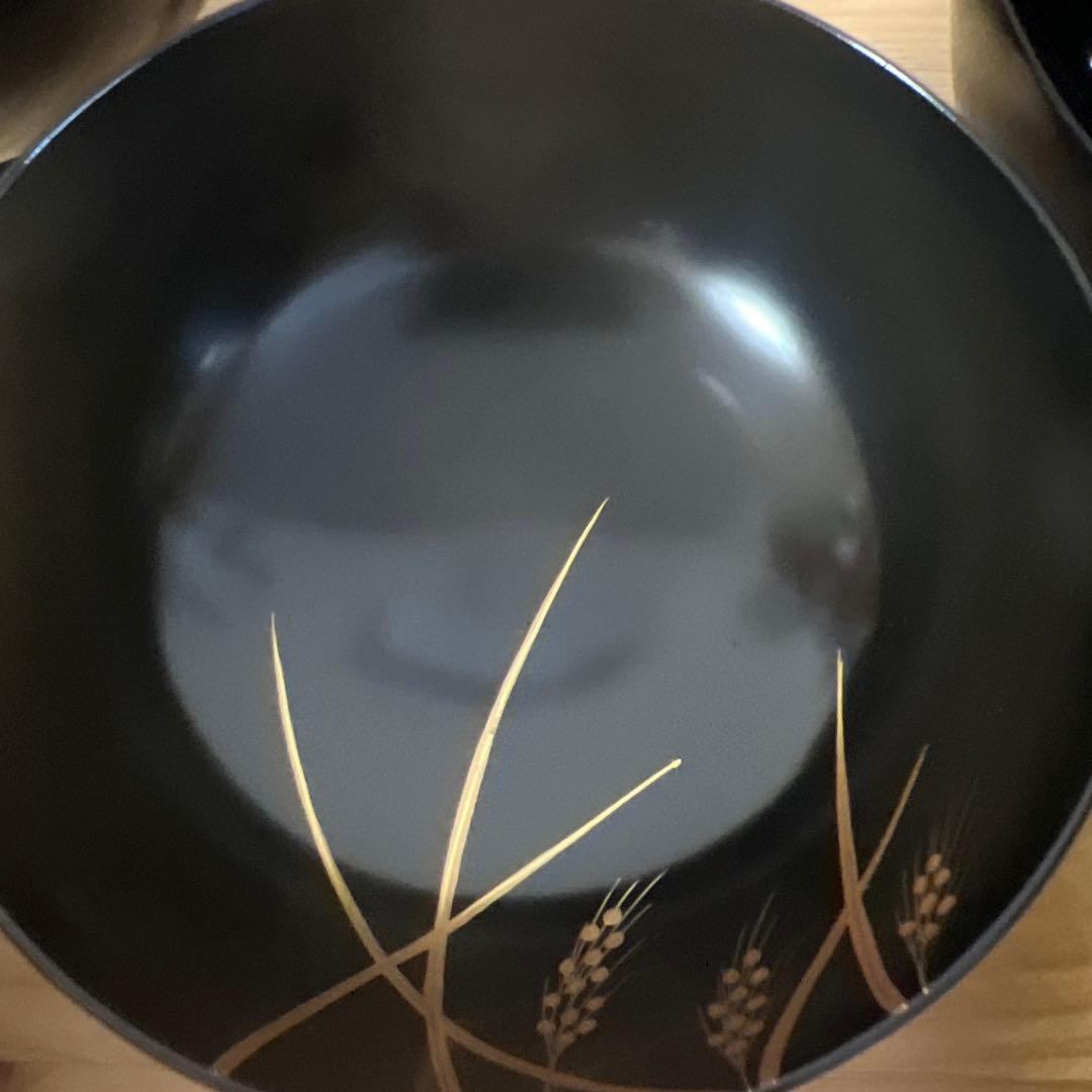 象彦　漆塗　雑煮　蓋つき煮物椀 5個セット