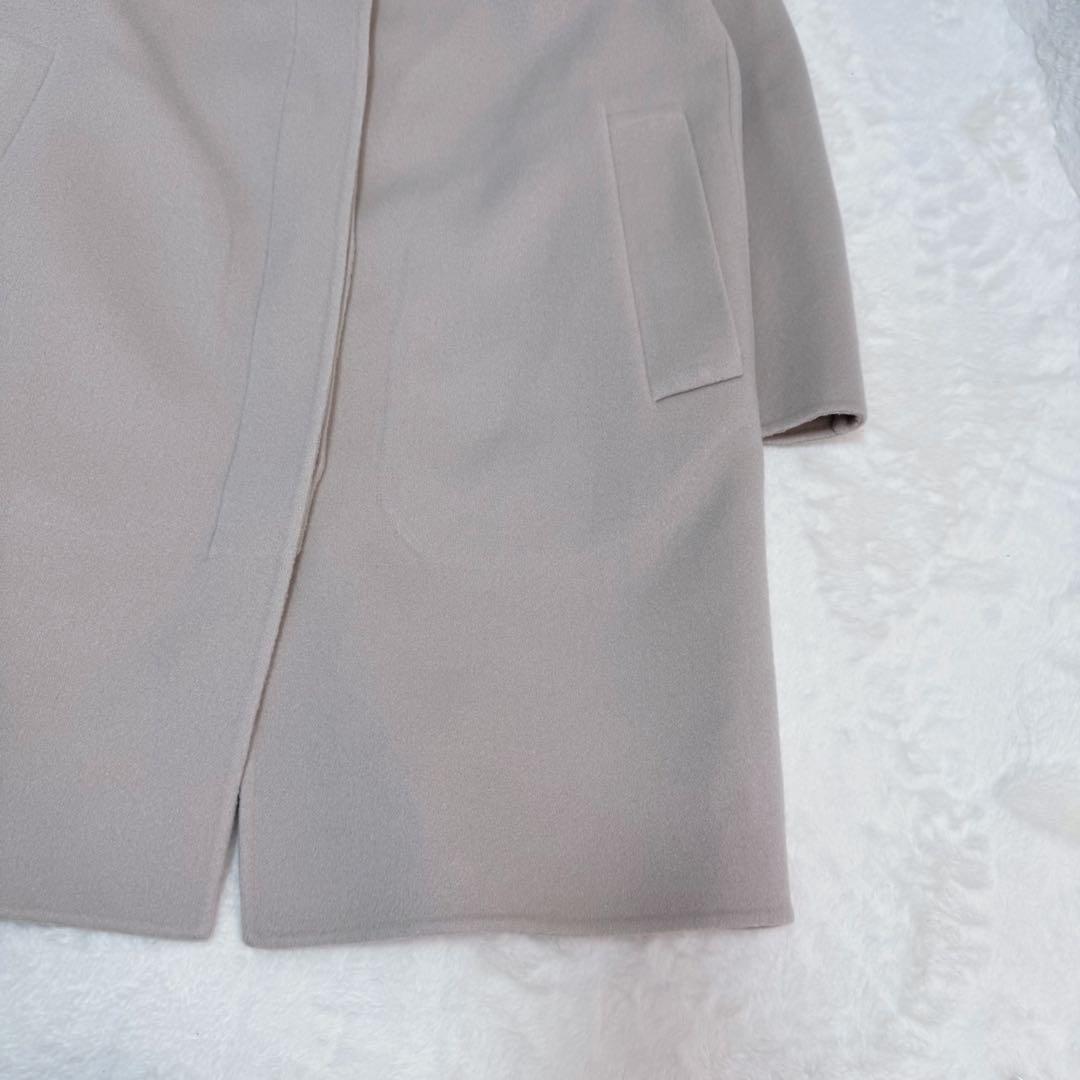 【極美品】セオリー カシミヤ ロングコート 現行ロゴ 近年モデル ベージュ　S