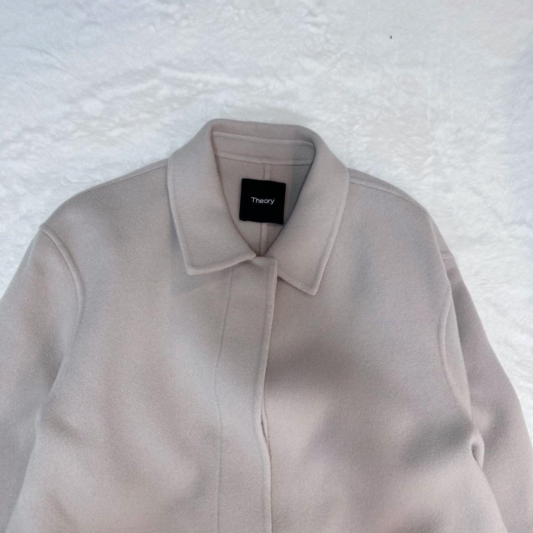 【極美品】セオリー カシミヤ ロングコート 現行ロゴ 近年モデル ベージュ　S