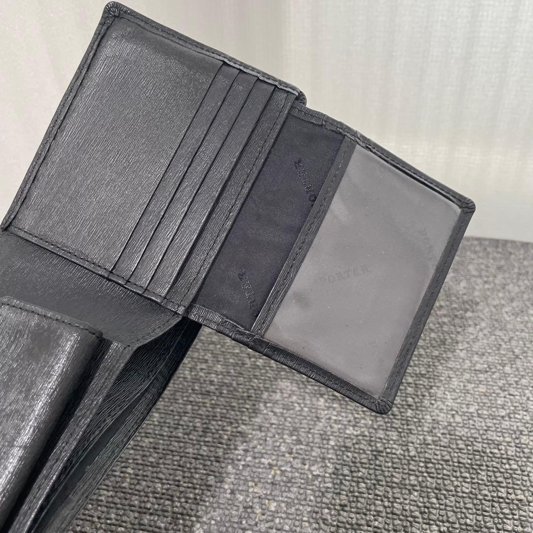美品✨PORTER ポーター カレント 財布 ブラック 二つ折り 小銭入れ