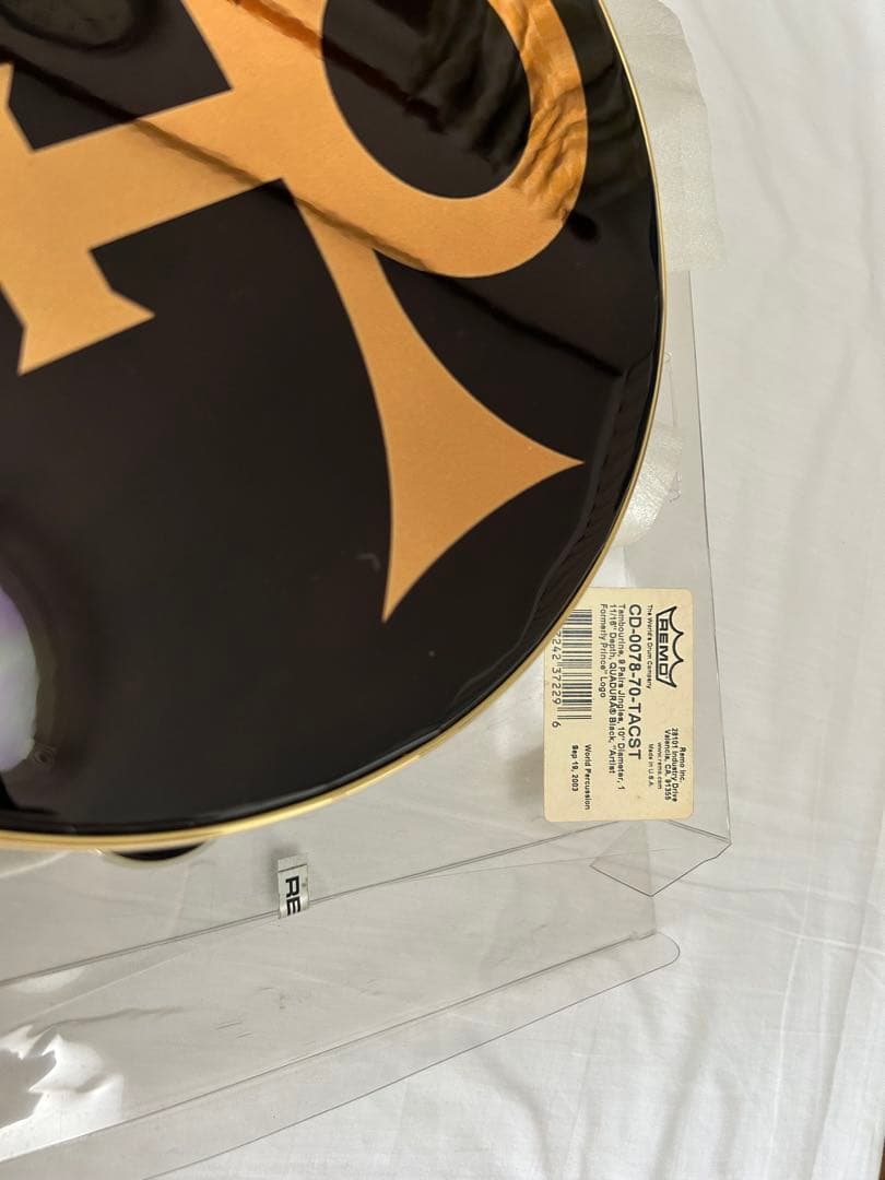 プリンス タンバリン 黒　金文字