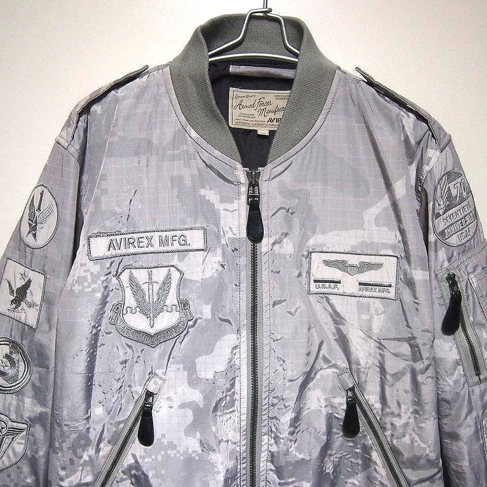 希少2XL★AVIREX　70周年　L-2B　フライトジャケット　シルバーグレー