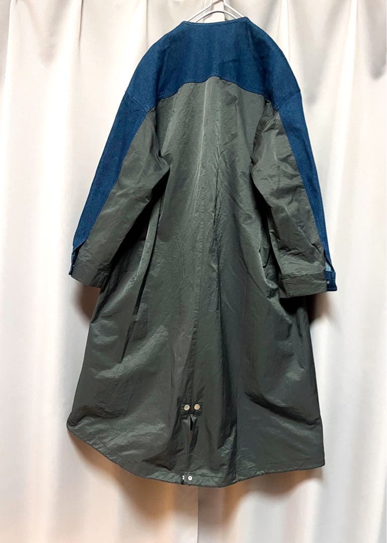 Chez toi 異素材リメイクデニムジャケット 大きいサイズ チェスターコート