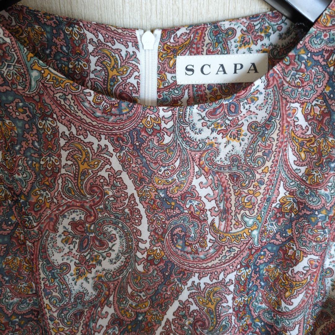 専用　SCAPA 花柄 半袖 ロングワンピース