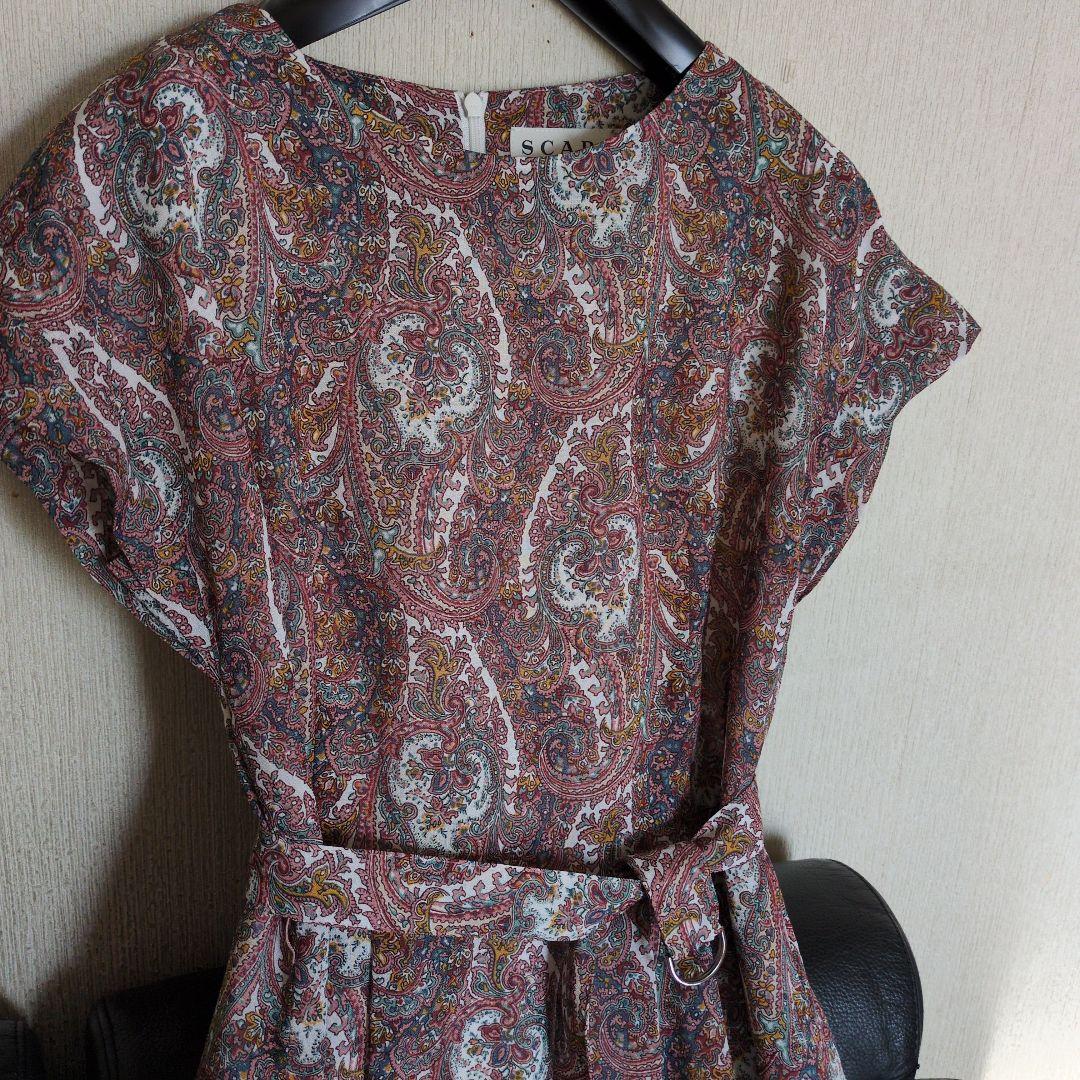 専用　SCAPA 花柄 半袖 ロングワンピース