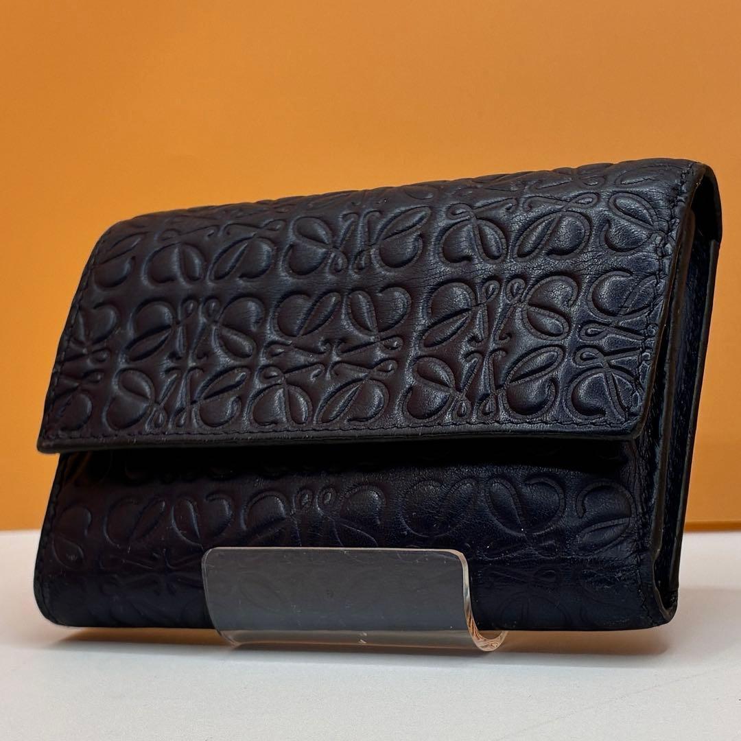 【極美品✨】LOEWE ロエベ 三つ折り財布 ウォレット リピートアナグラム