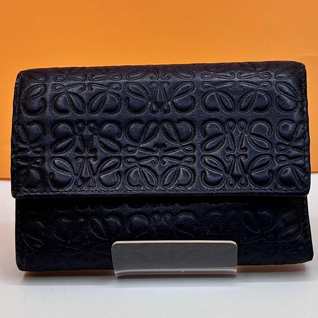 【極美品✨】LOEWE ロエベ 三つ折り財布 ウォレット リピートアナグラム