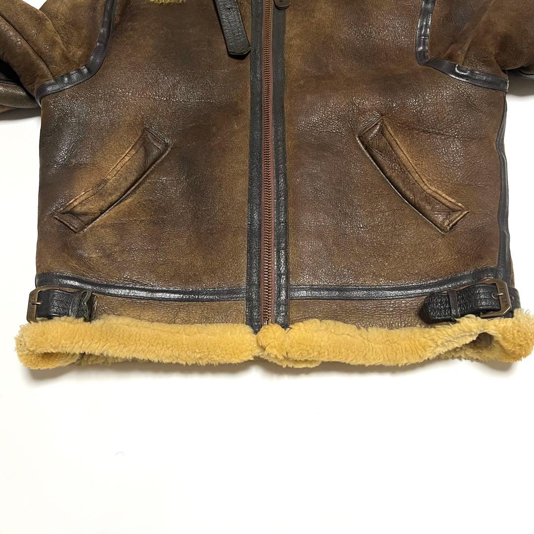 【希少】アヴィレックス　B3　フーディーフライトジャケット　レザー　ボア　40