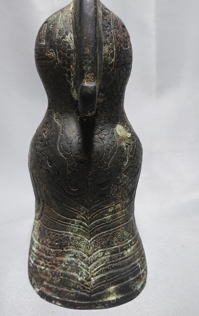 コレクター収集品　青銅　鳴物獣文　鳥形鐘