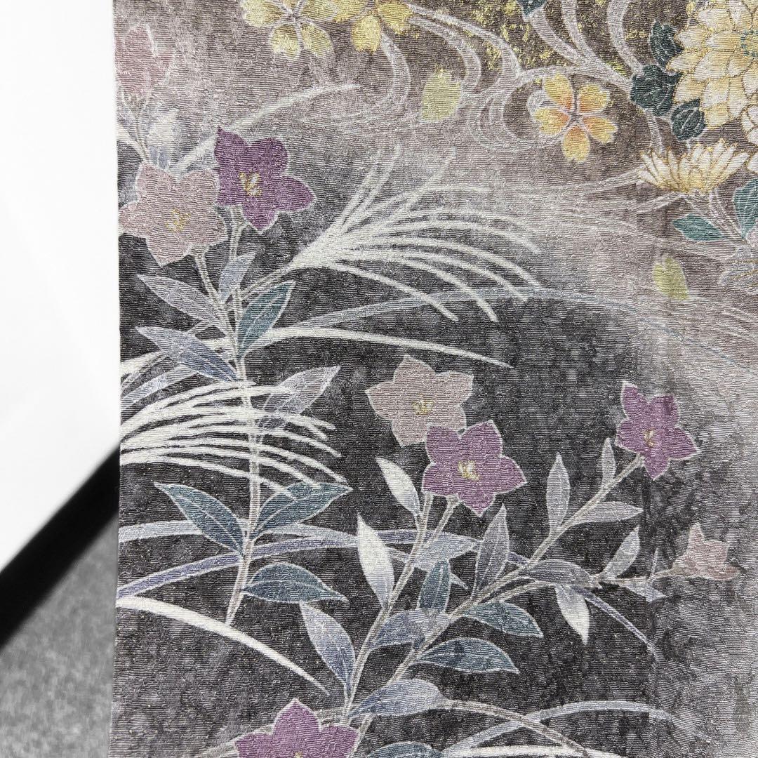 訪問着　金駒刺繍　金通し　道長取り　牡丹　梅　桔梗　桜　菊　着物　084w d