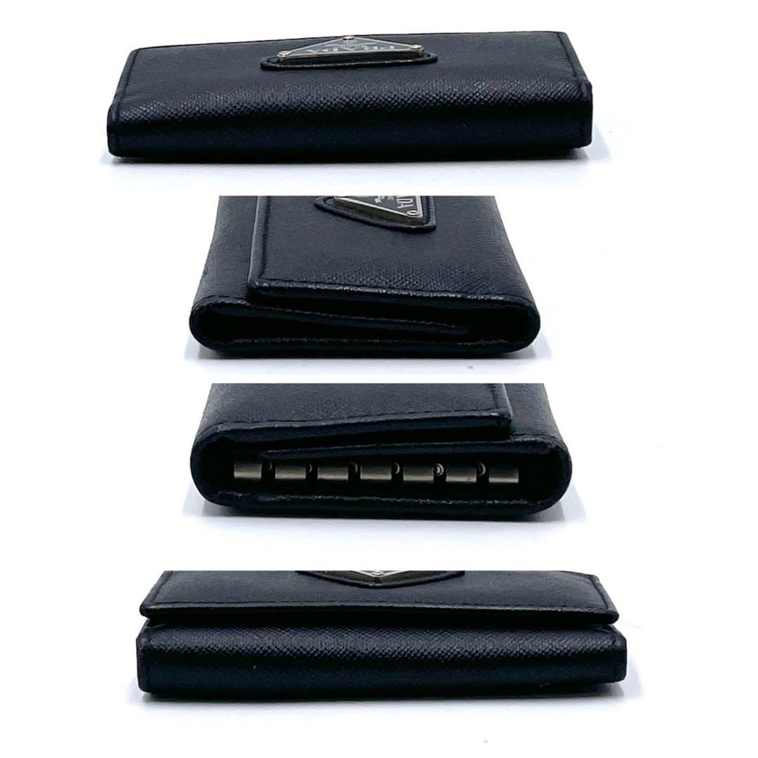 極美品● PRADA プラダ キーケース 6連 三角ロゴ サフィアーノ レザー