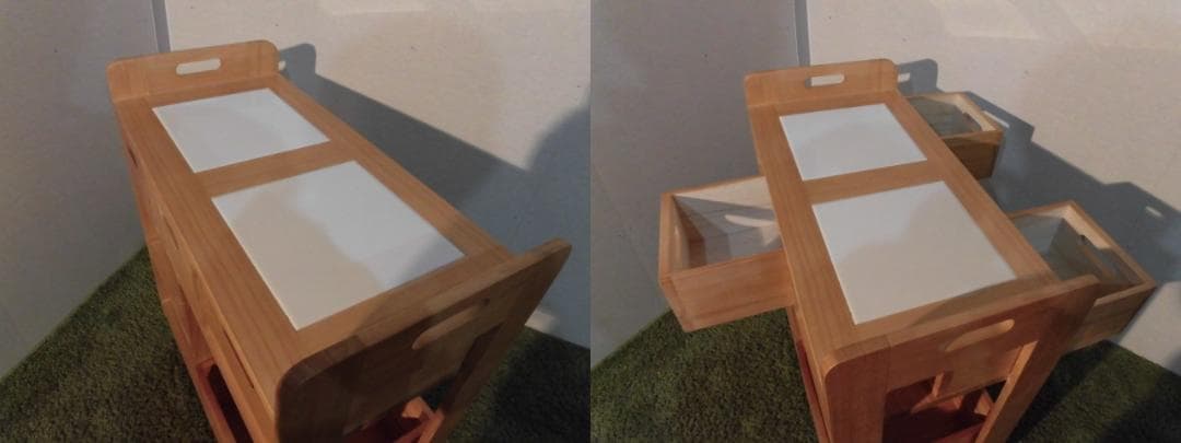 アウトレット【新品/全国一律送料無料】天然木キッチンワゴンカウンター