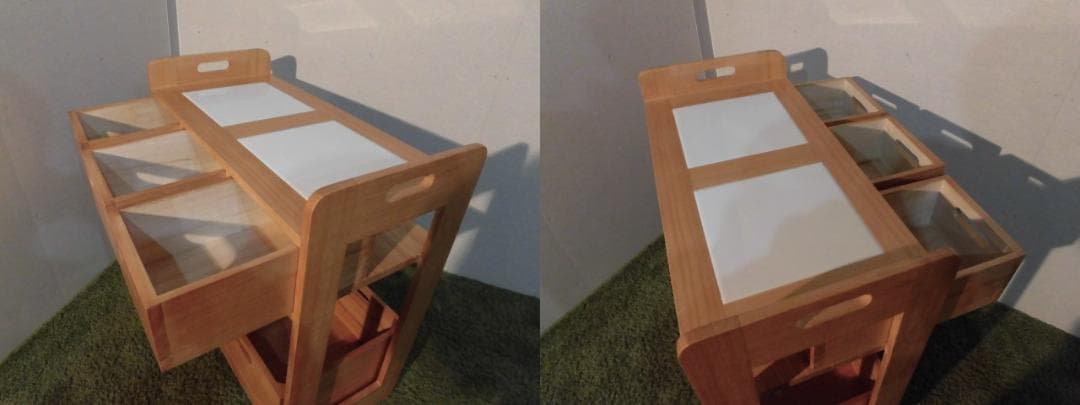 アウトレット【新品/全国一律送料無料】天然木キッチンワゴンカウンター