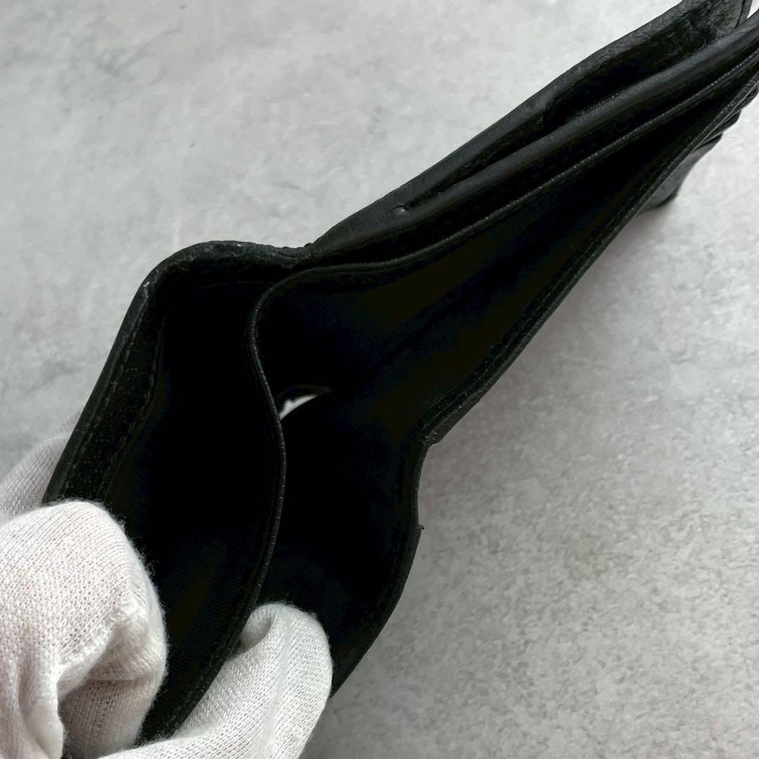 GUCCI 二つ折り財布 GGマーモント グッチ 小銭入れ レザー ブラック 黒