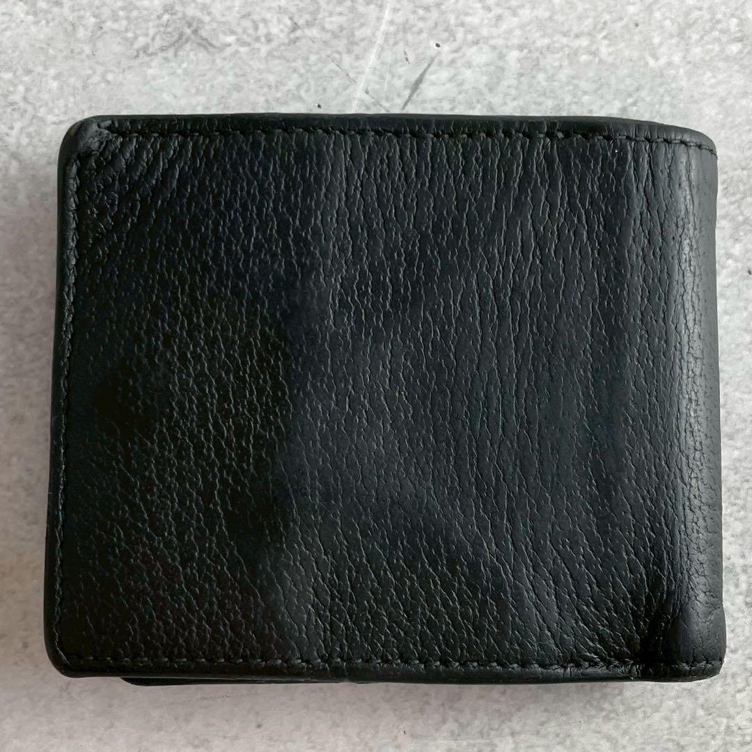 GUCCI 二つ折り財布 GGマーモント グッチ 小銭入れ レザー ブラック 黒