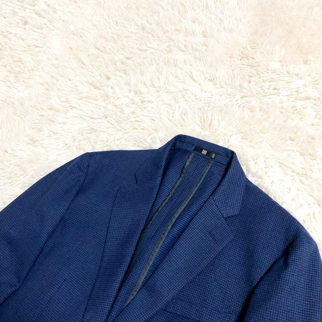 【ネイビー・千鳥柄】スーツセレクト　セットアップ　大きいサイズA7　超美品