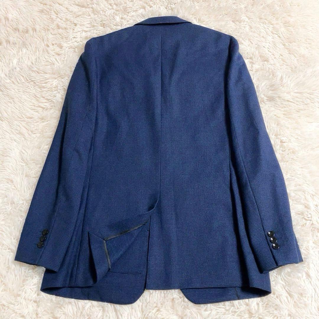 【ネイビー・千鳥柄】スーツセレクト　セットアップ　大きいサイズA7　超美品