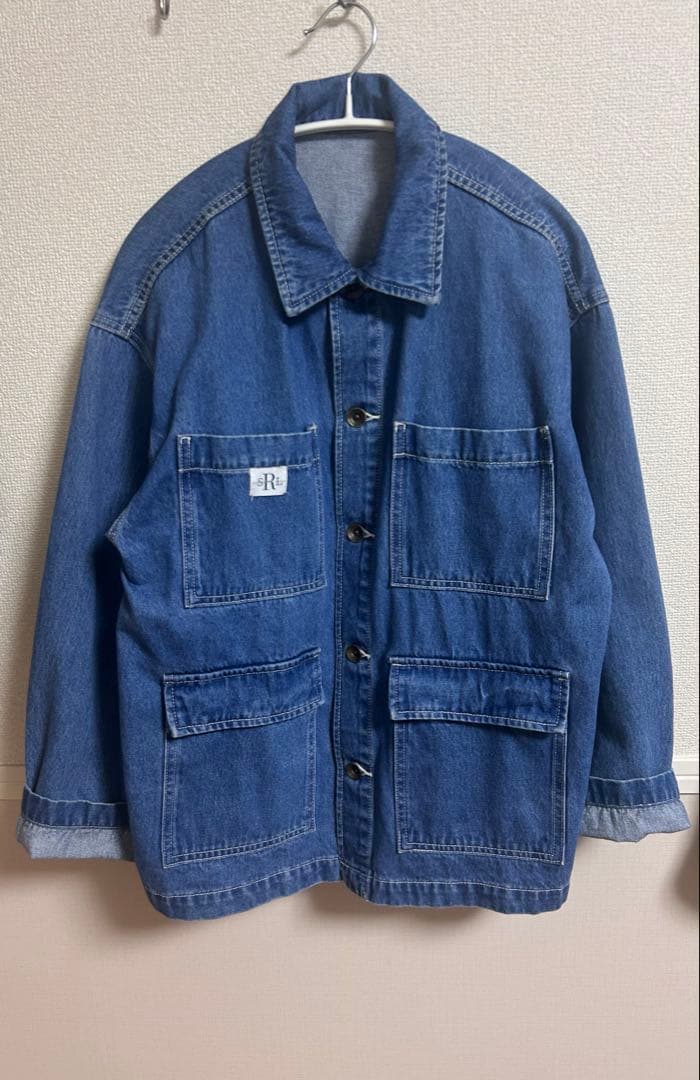 シールームリン DENIMワークカバーオールジャケット　ブルー　FREE