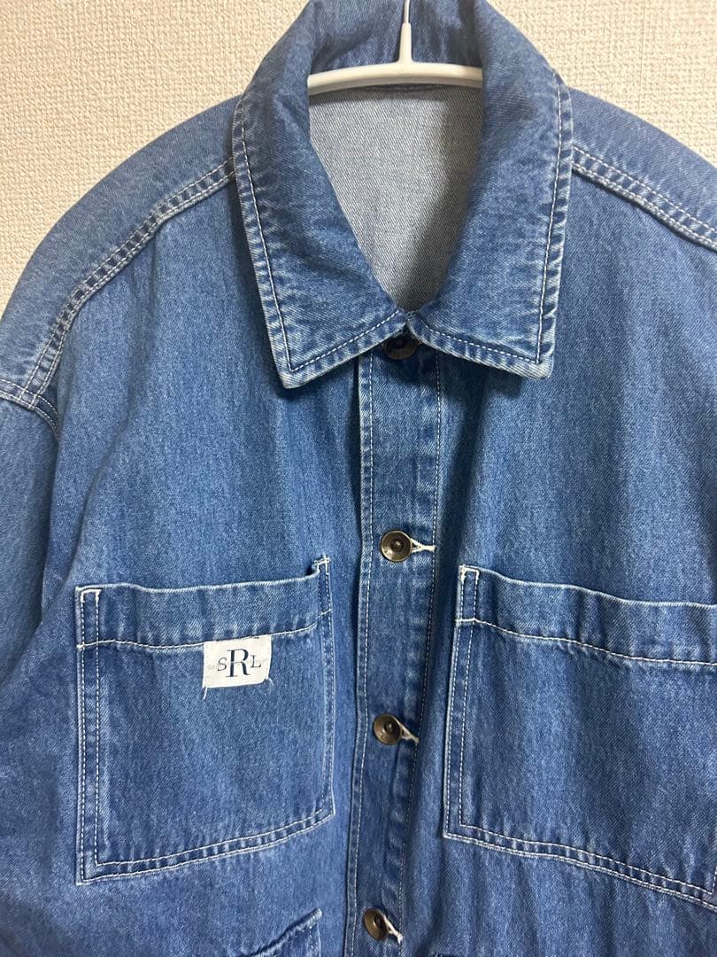 シールームリン DENIMワークカバーオールジャケット　ブルー　FREE