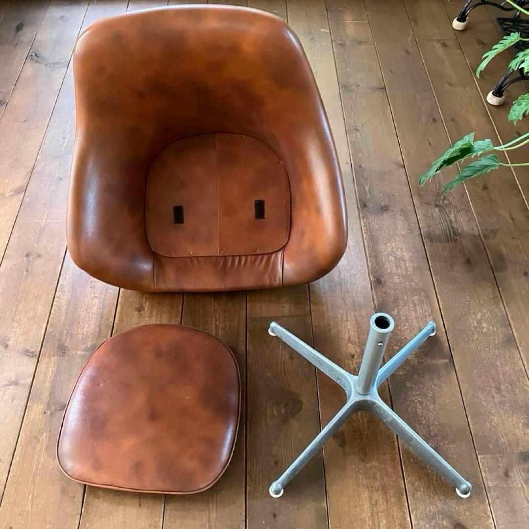 ミッドセンチュリー ヴィンテージくるくる回る椅子 当時物 希少品 昭和レトロ