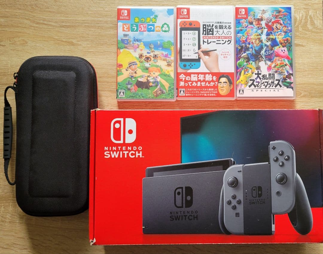 Nintendo Switch 本体 グレー カセット3点 ケース セット