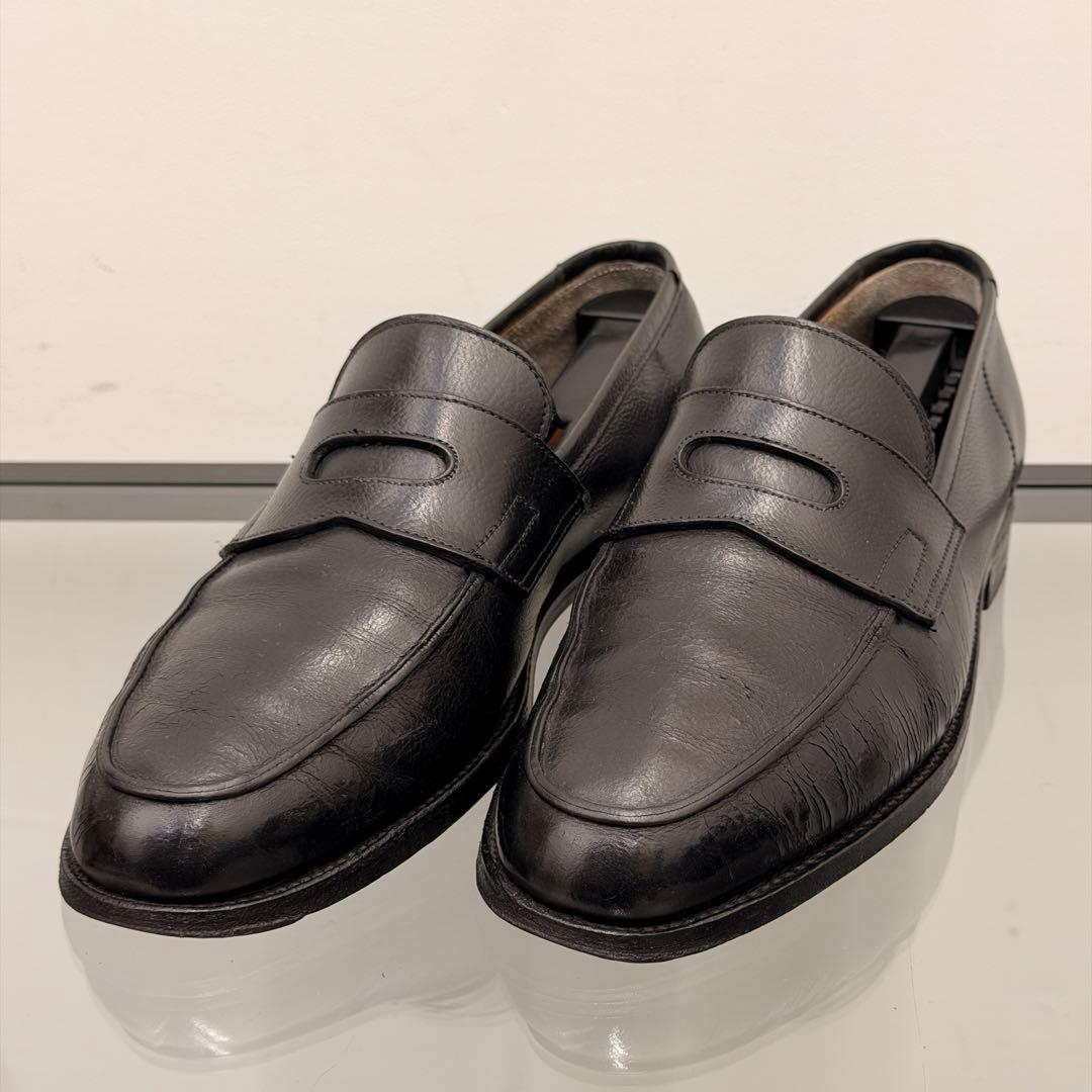 【美品】 ジョンロブ ロペス ローファー シボ ブラック 6 1/2相当 黒