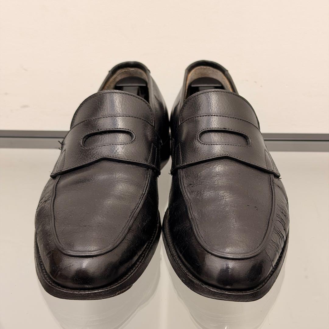 【美品】 ジョンロブ ロペス ローファー シボ ブラック 6 1/2相当 黒