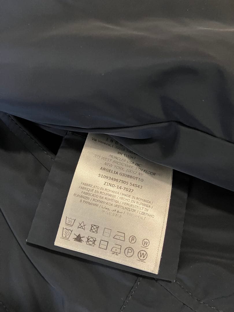 Moncler モンクレール 人気ナイロンコートArgelia 紺　サイズ2