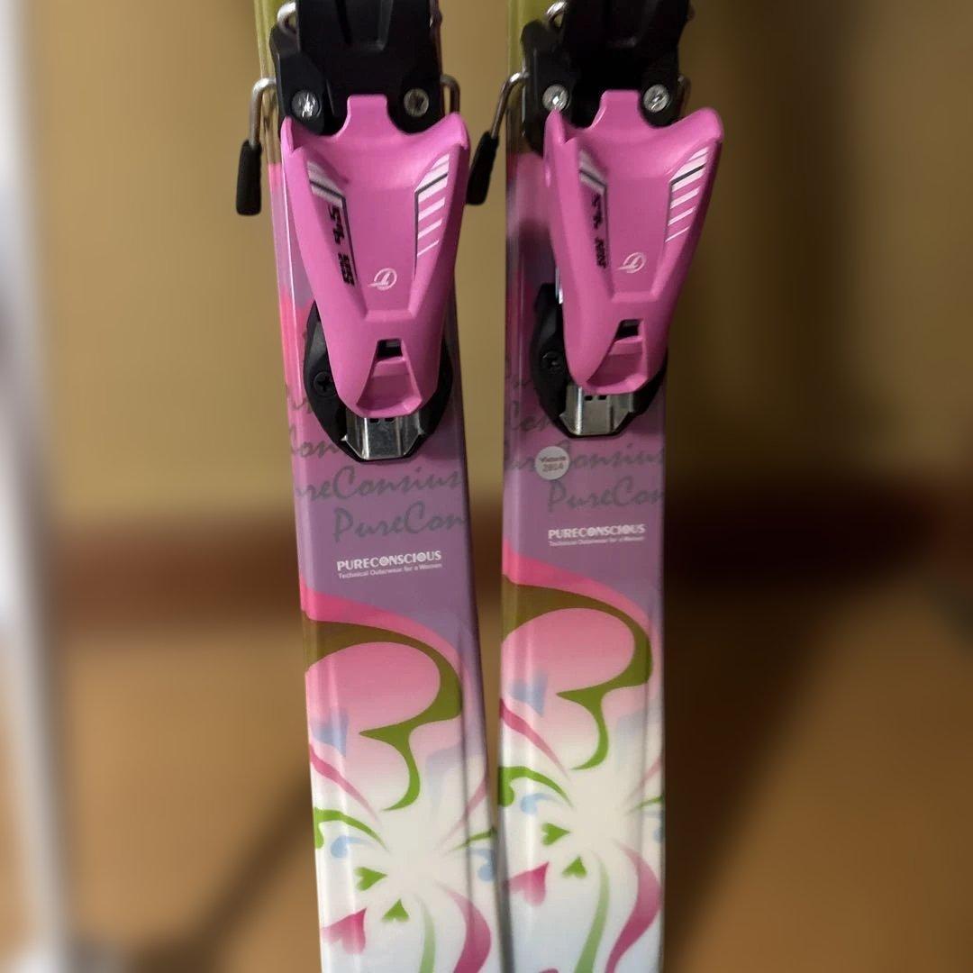 Pure Conscious スキー 板 ピンク　130 ストック付