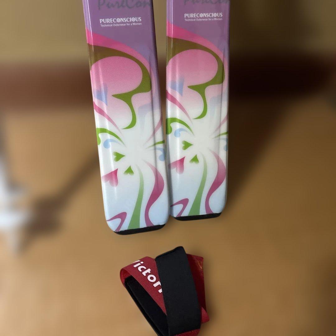 Pure Conscious スキー 板 ピンク　130 ストック付