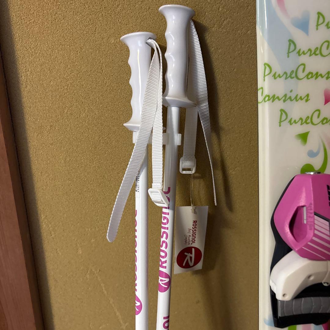 Pure Conscious スキー 板 ピンク　130 ストック付