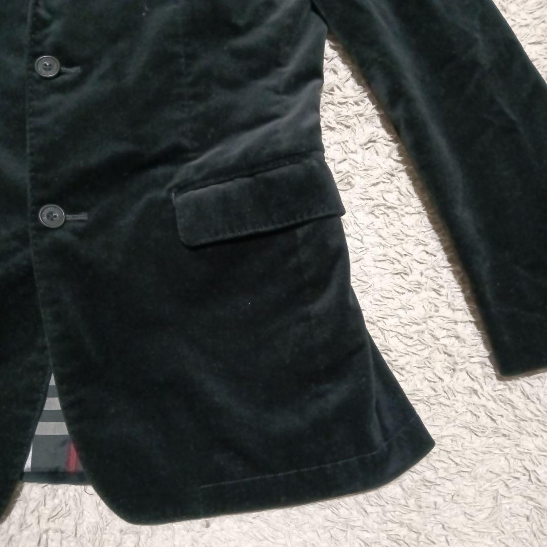 バーバリーブラックレーベル　L　ノバチェック　ベロアテーラードジャケット