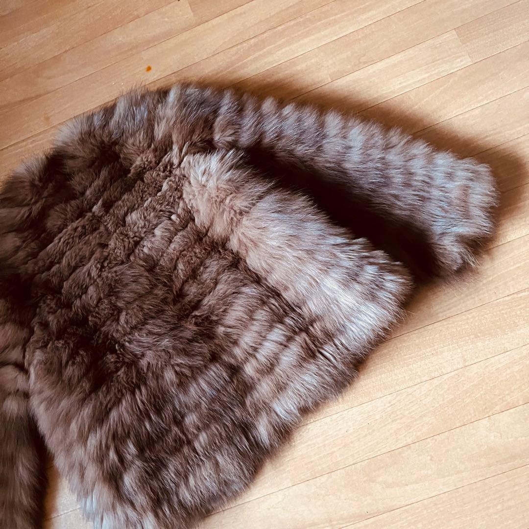 破格値お値下げ不可　本物ブルーフォックス毛皮ジャケットコート　定価36万タグ