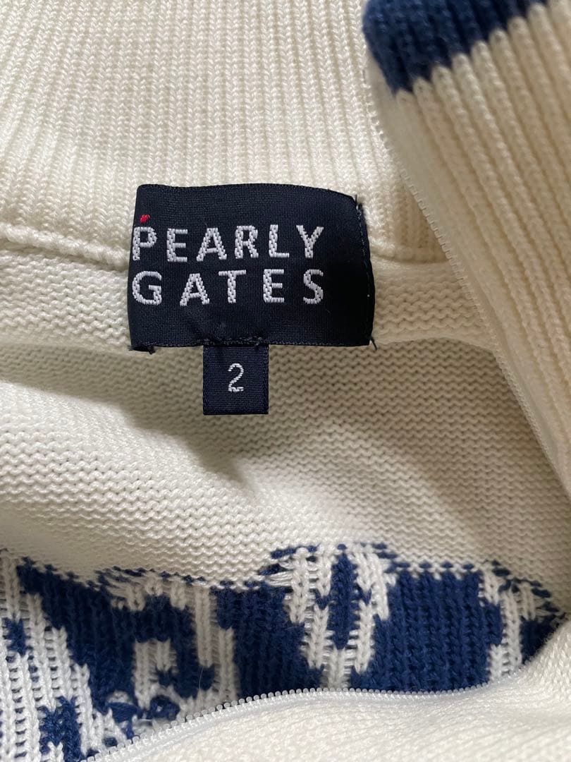 パーリーゲイツ ニットブルゾン ジップアップ サイズ2 美品 ゴルフウェア