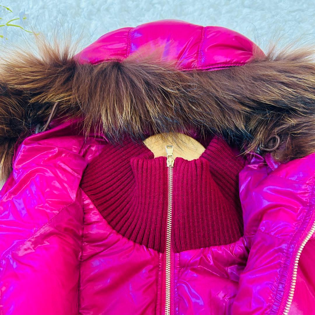 未使用級✨タトラス　ダウンベストS タヌキファー　エレガンス　ゴールドジップ