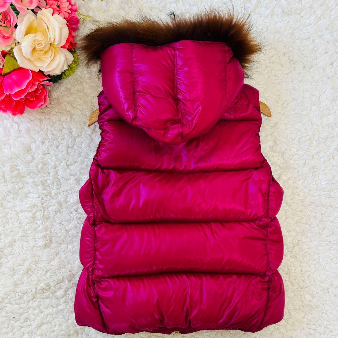 未使用級✨タトラス　ダウンベストS タヌキファー　エレガンス　ゴールドジップ