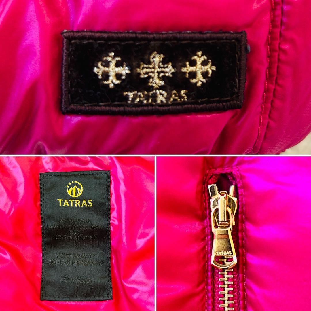 未使用級✨タトラス　ダウンベストS タヌキファー　エレガンス　ゴールドジップ