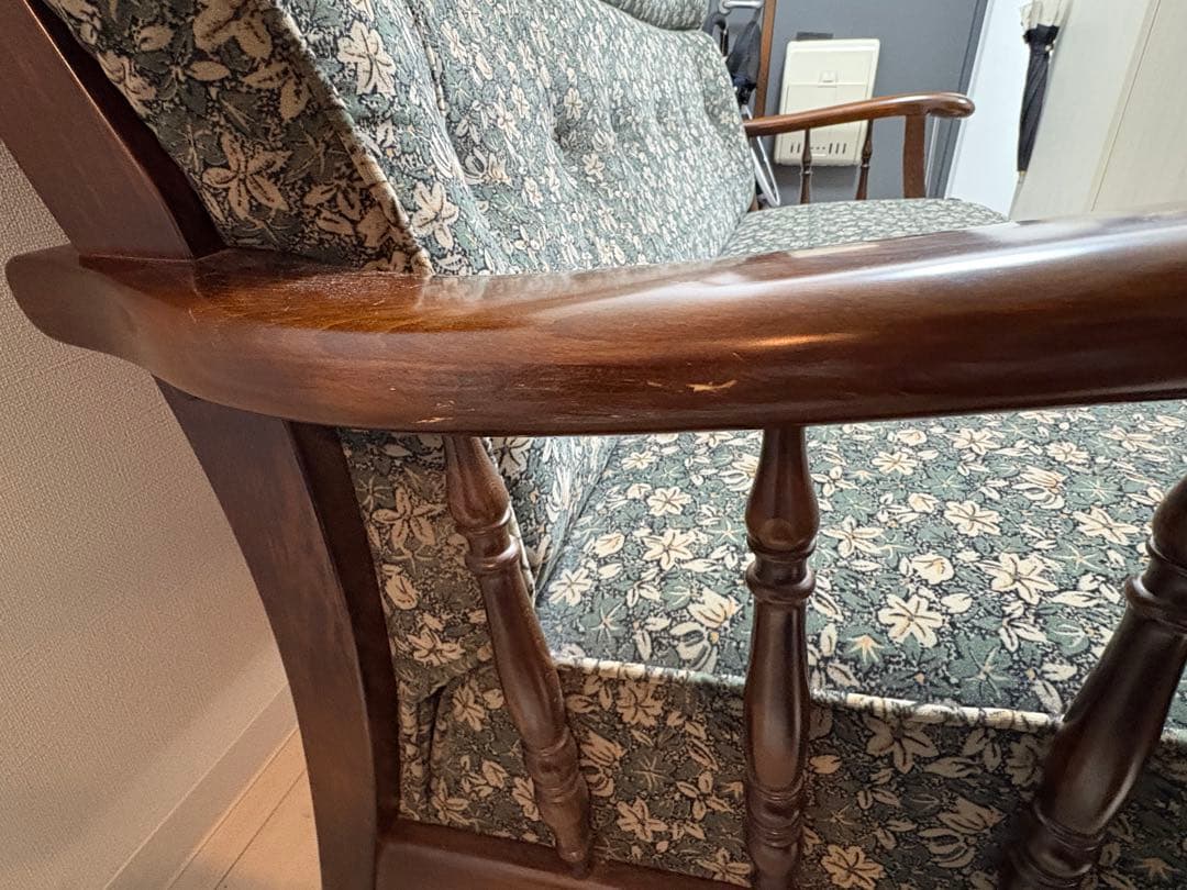 【美品】karimoku 2人掛けソファ 花柄 カリモク コロニアル